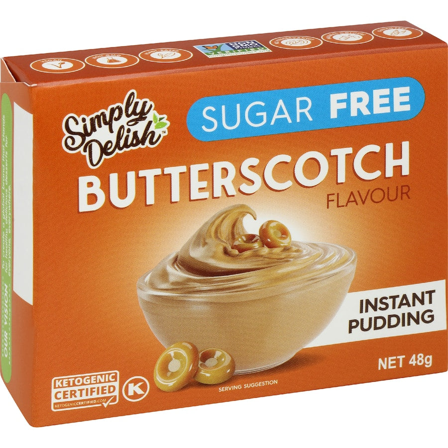 Simply Delish Vegan Instant Pudding Butterscotch Box 48g