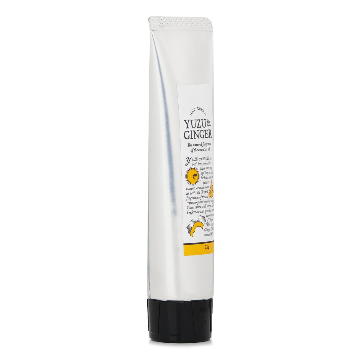 Yuzu & Ginger Hand Cream - 75g, enriched with Yuzu extract and shea butter for soft, hydrated hands with a refreshing scent.