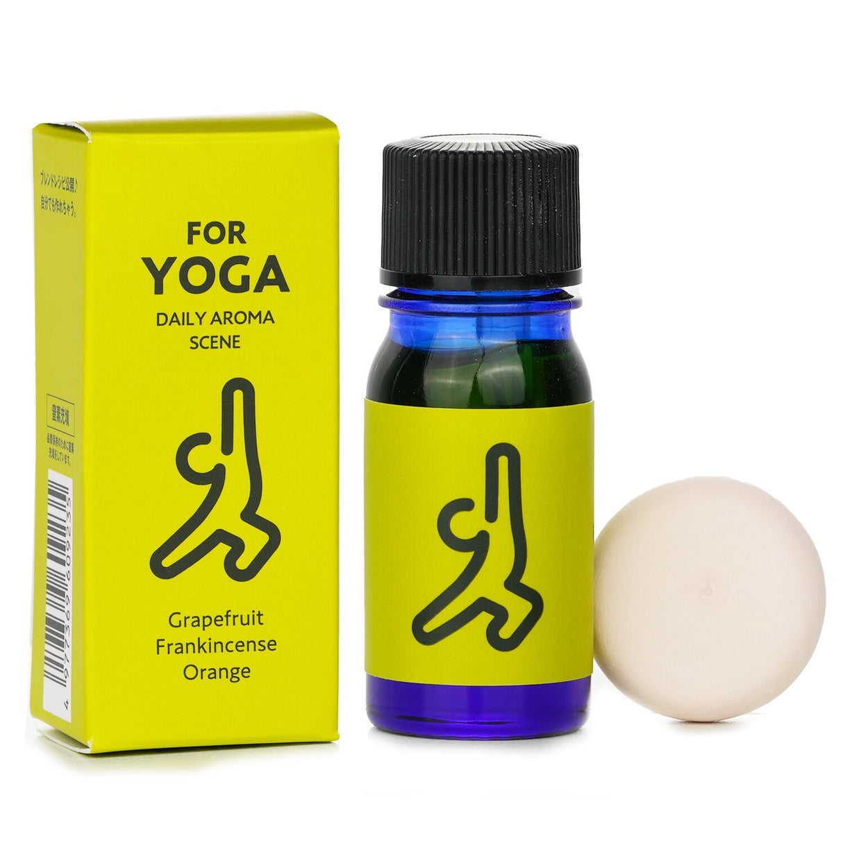 Essential oil blend for yoga featuring grapefruit, frankincense, and orange in a 5.5ml bottle to enhance mindfulness and tranquility.