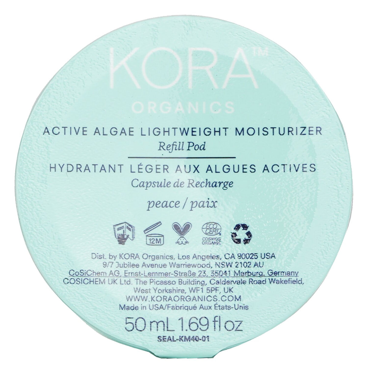 Kora Organics - Active Algae Lightweight Moisturizer Refill - 50ml/1.69oz