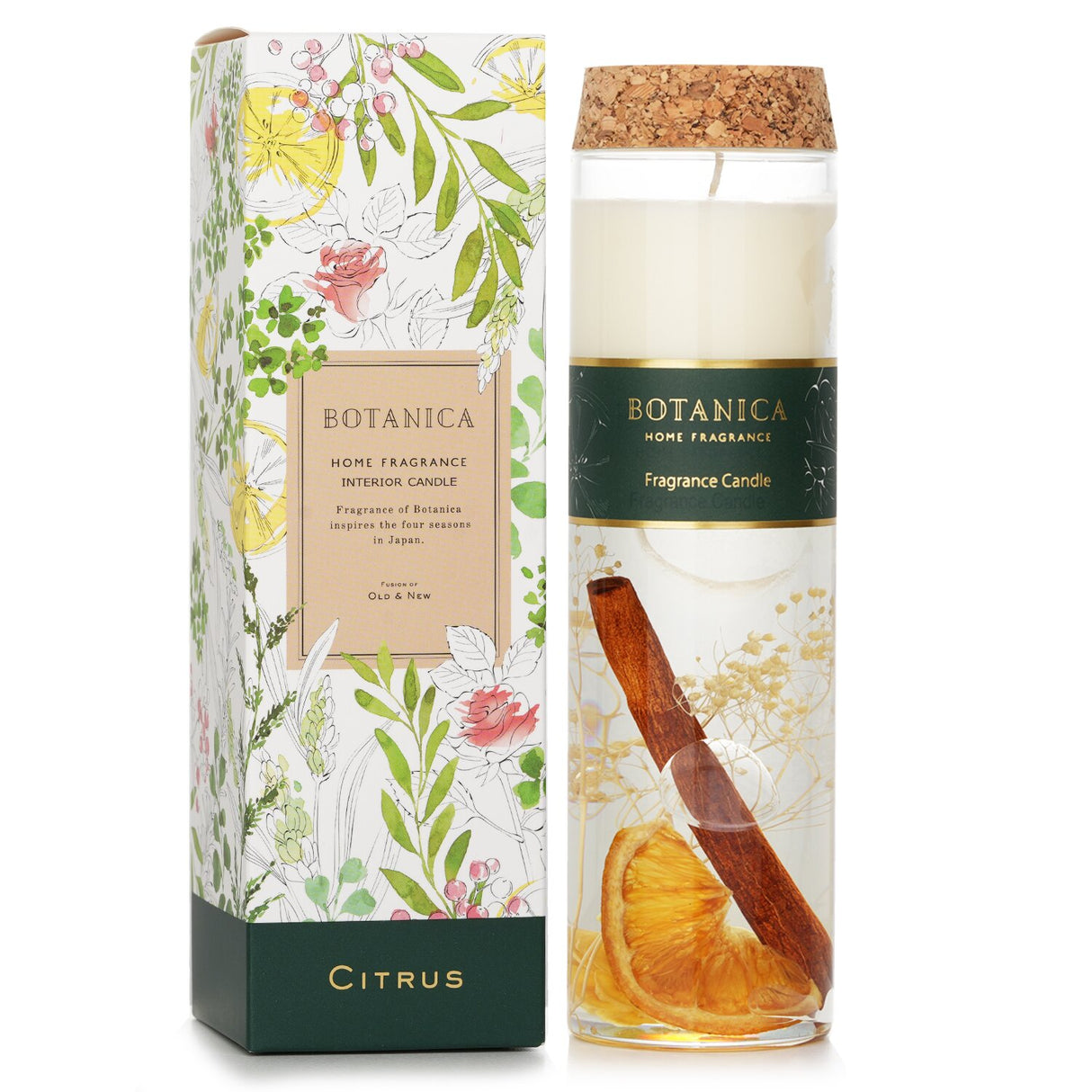 Citrus-scented 90g interior candle by Botanica, designed to refresh and energize your space with clean, natural fragrance.