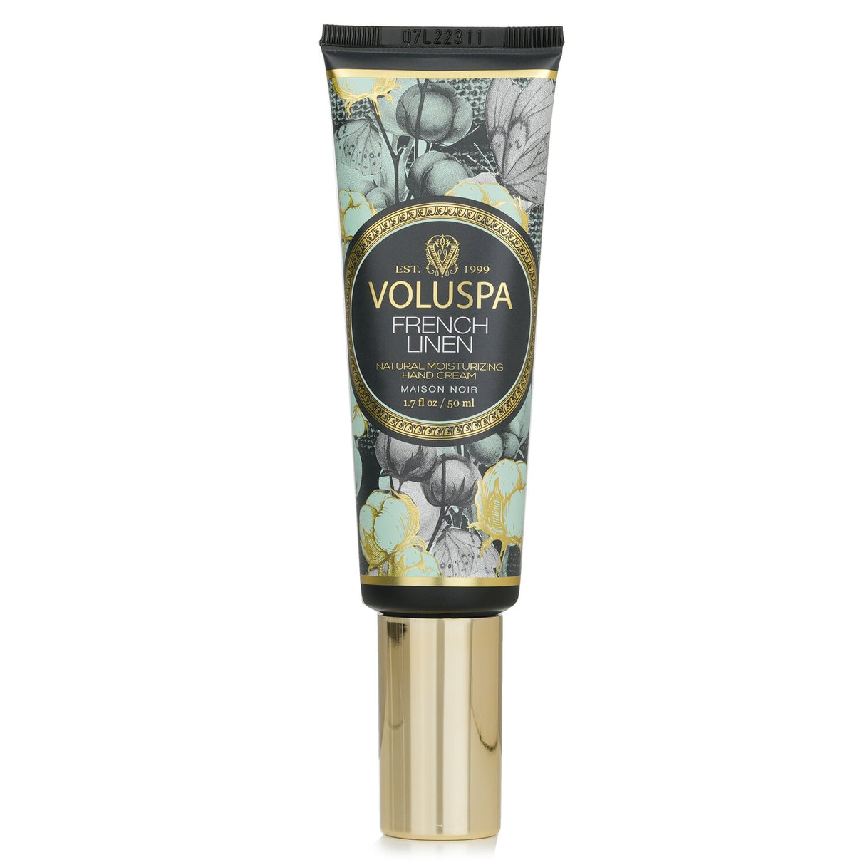 Luxurious Voluspa French Linen Hand Cream in 50ml, enriched with Avocado Oil and Coconut Oil for ultimate hydration and a heavenly scent.