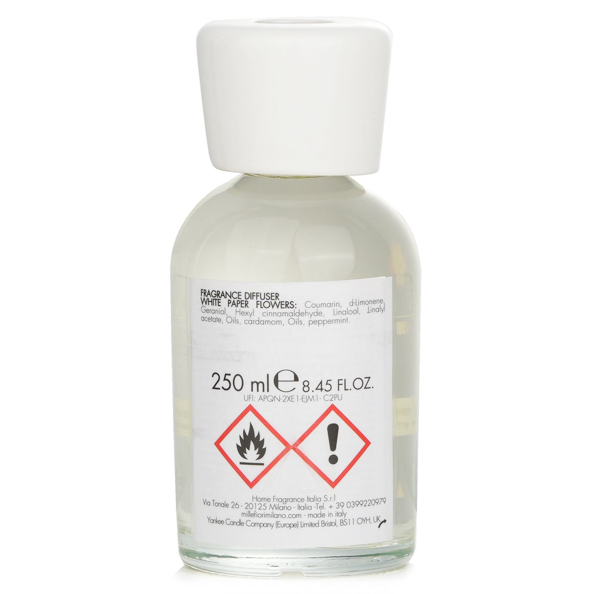 Millefiori - Natural Fragrance Diffuser - White Paper Flowers - 250ml/8.45oz