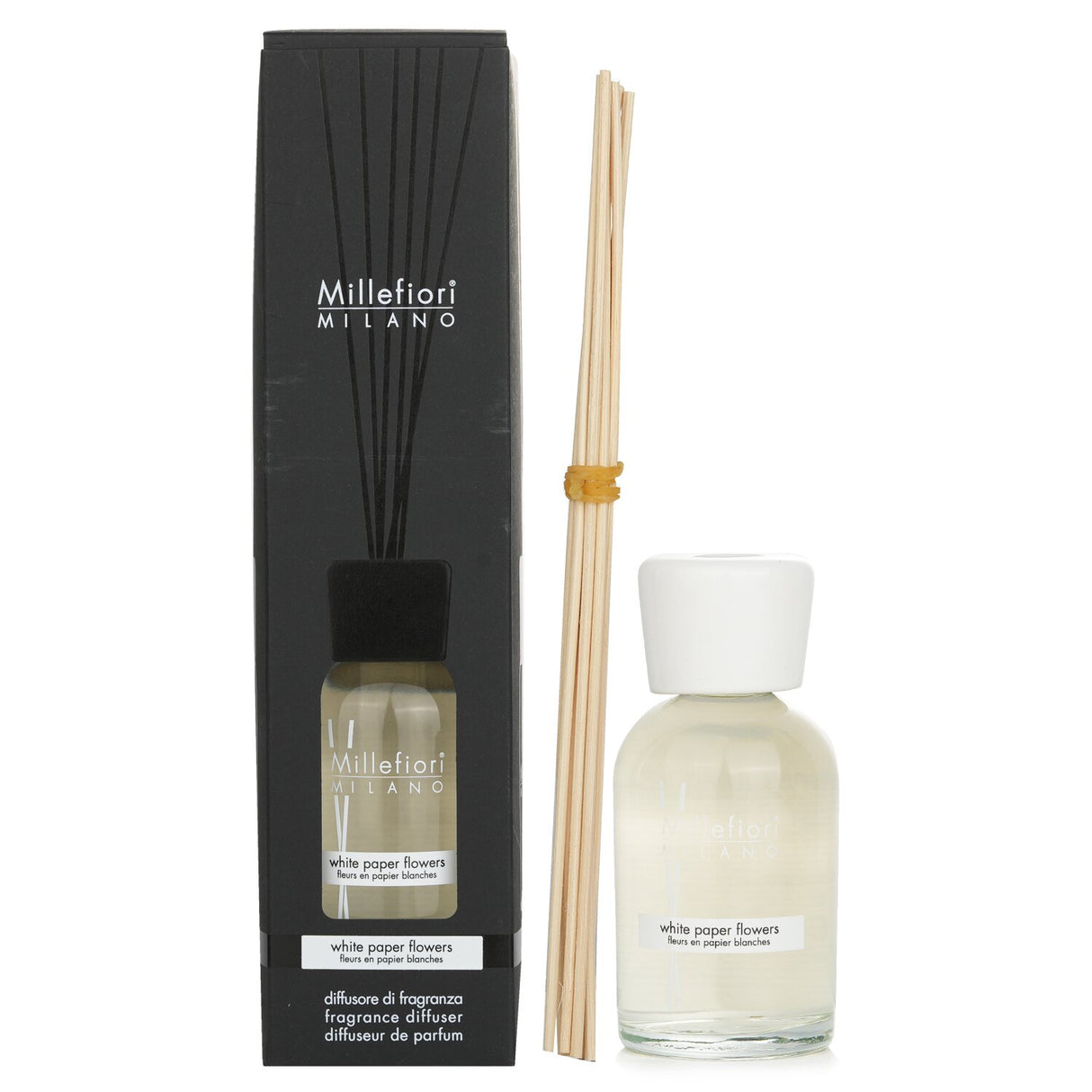 Millefiori - Natural Fragrance Diffuser - White Paper Flowers - 250ml/8.45oz