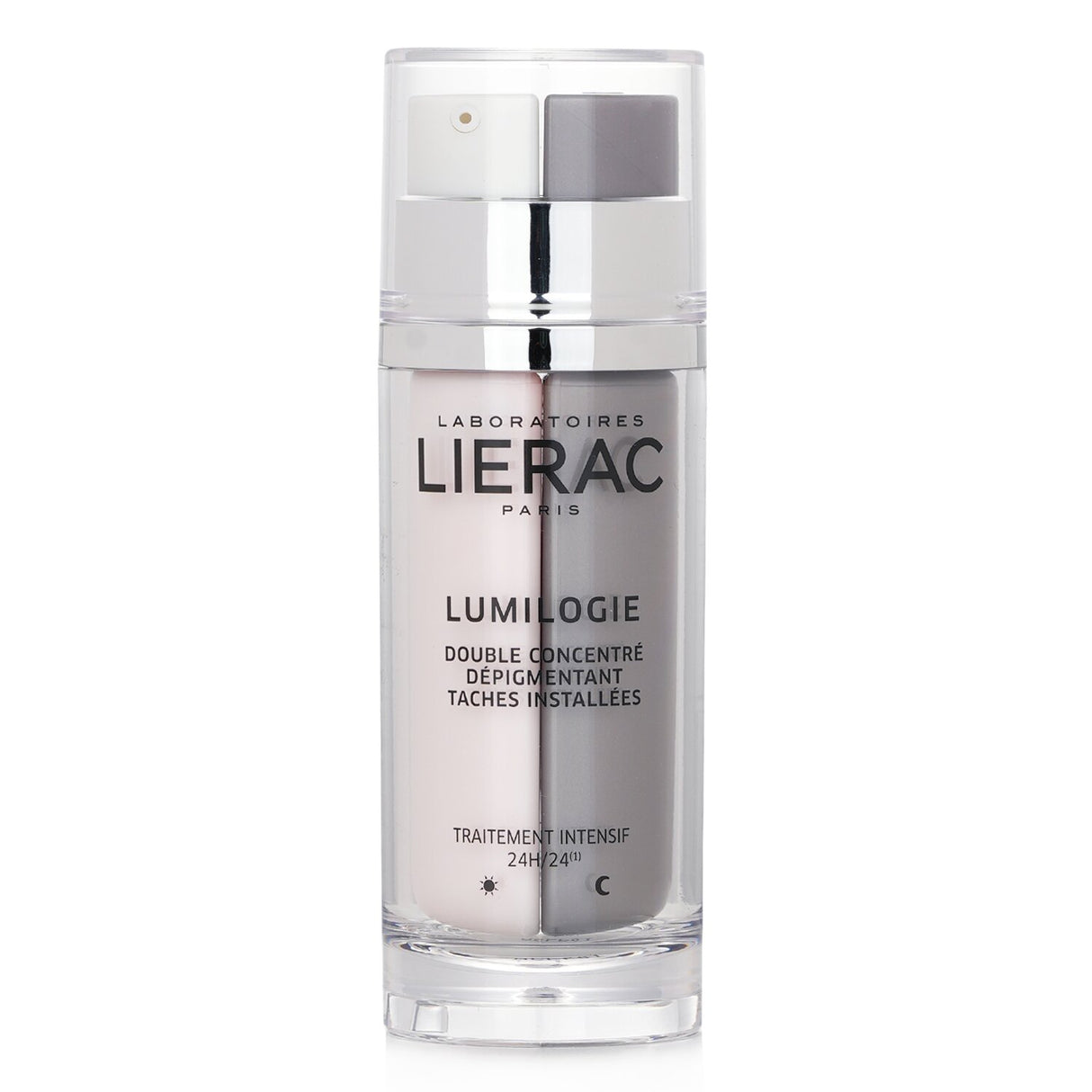Lierac Lumilogie Double Concentrate serum, 30ml, for day and night dark-spot correction with antioxidant and peeling effects.