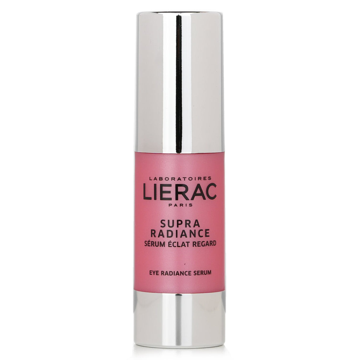 Lierac Supra Radiance Eye Serum in a sleek 15ml bottle, revitalizing tired eyes with a luminous, lightweight formula.
