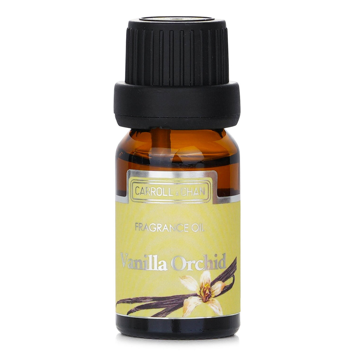 Vanilla Orchid fragrance oil in a 10ml bottle, perfect for diffusers and cosmetic creations, offering a warm, inviting aroma.