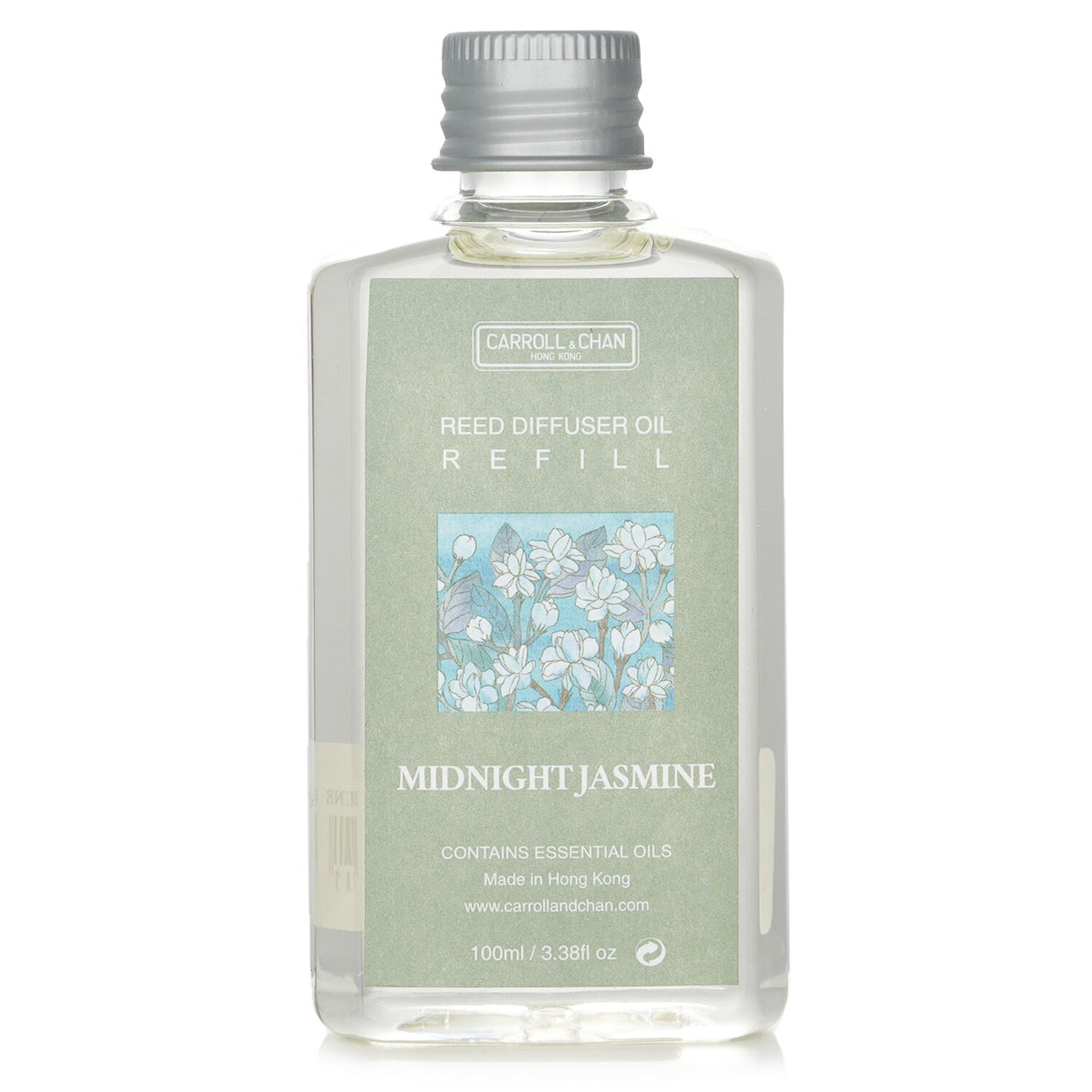 Reed diffuser refill in Midnight Jasmine scent, 100ml; perfect for creating a tranquil, floral ambiance in any room.