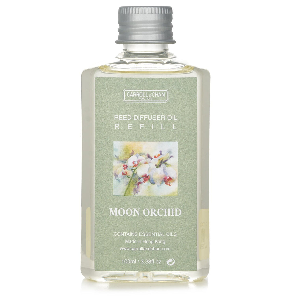 Reed diffuser refill in Moon Orchid scent, 100ml, offers a luxurious, floral aroma for enhancing home ambiance.