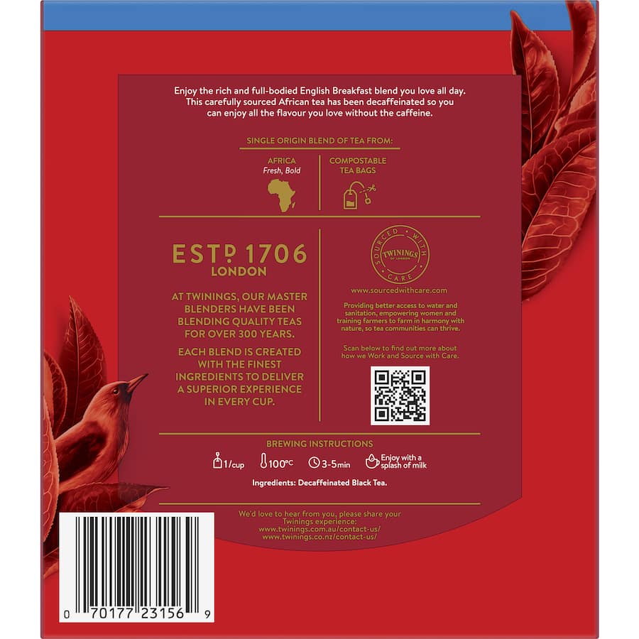 Twinings Decaf English Breakfast 160g 80pack