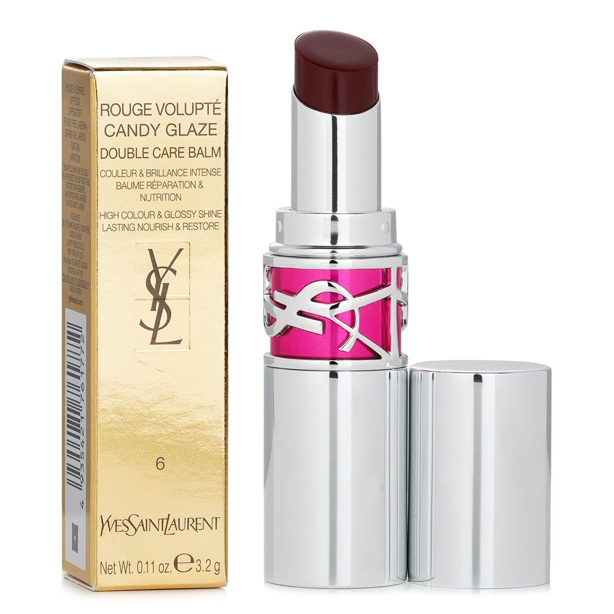 Yves Saint Laurent Rouge Volupte Candy Glaze Double Care Balm - # 6 Burgundy Tem