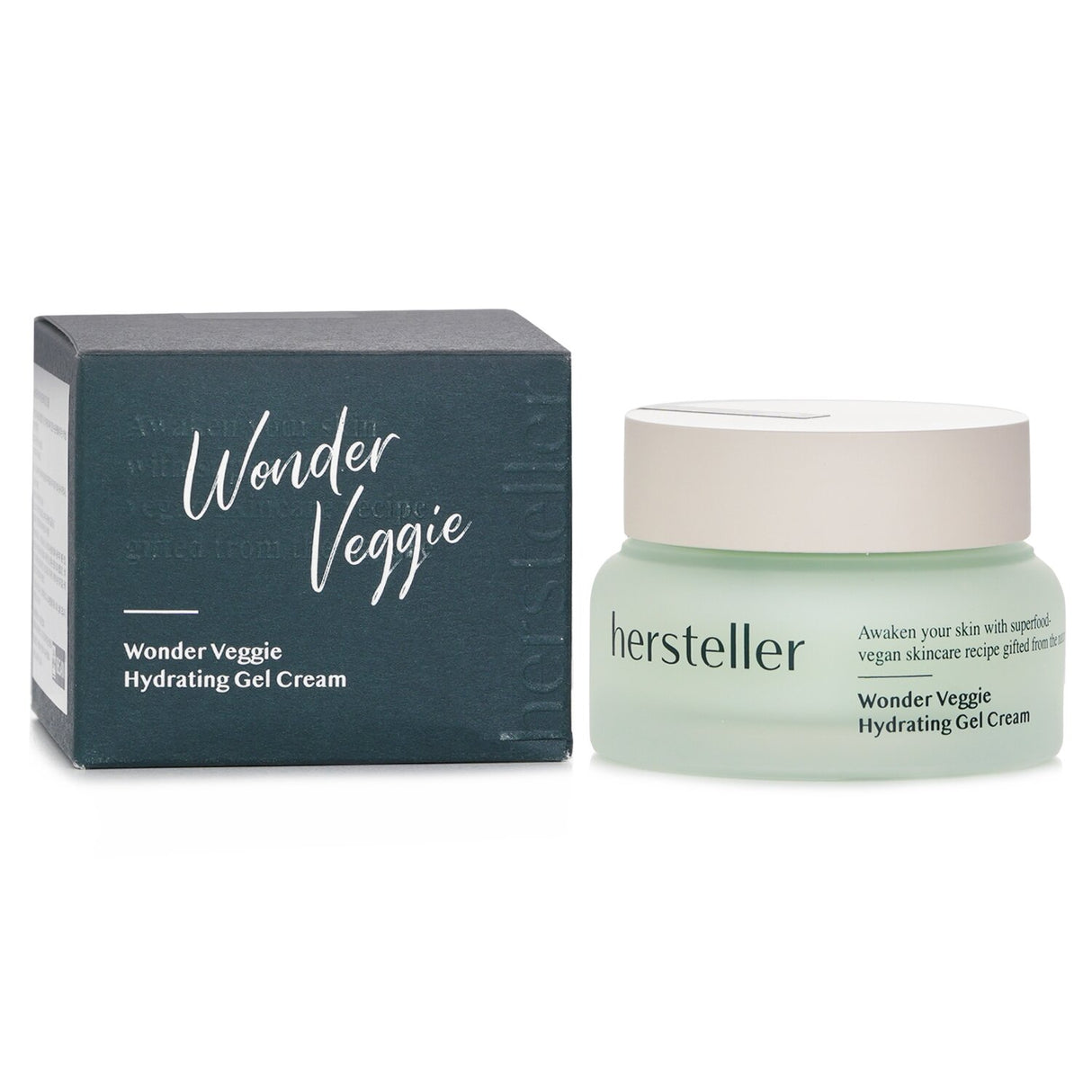 Hersteller Wonder Veggie Hydrating Gel Cream in a 50ml jar, featuring a lightweight texture with kale extract for 24-hour moisture.