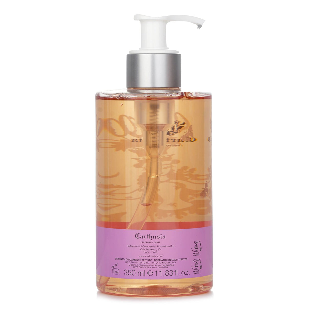 Luxurious 350ml liquid soap with aloe, betaine, and a delightful Gelsomini Di Capri fragrance for soft, nourished hands.