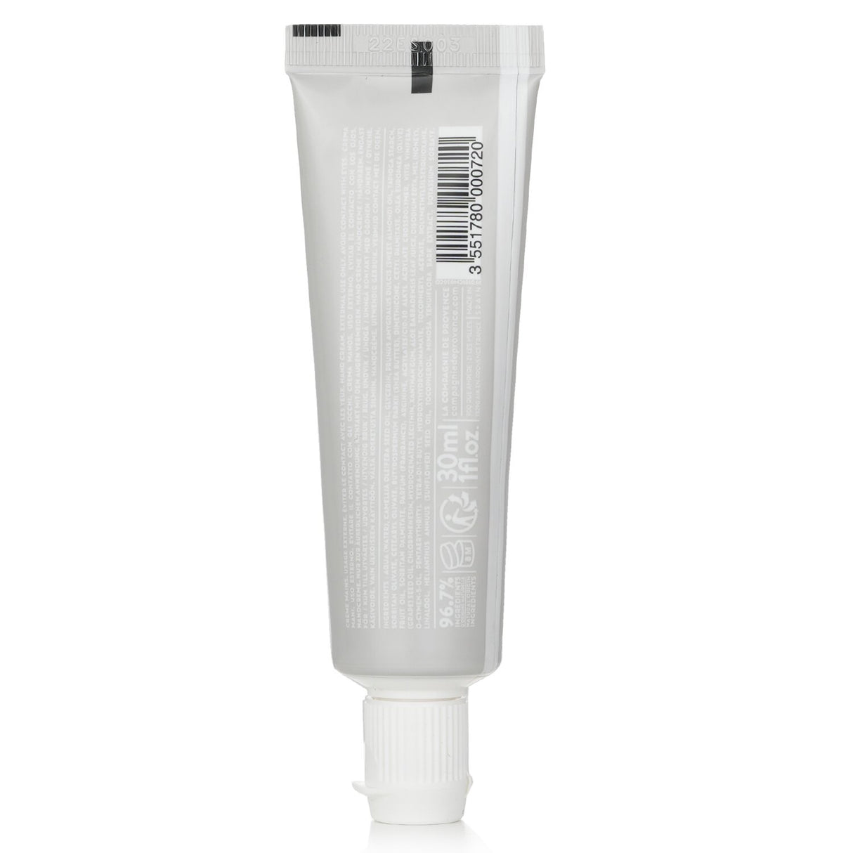 Luxurious 30ml hand cream with a floral scent, hydrates and softens dry hands with a non-greasy formula.