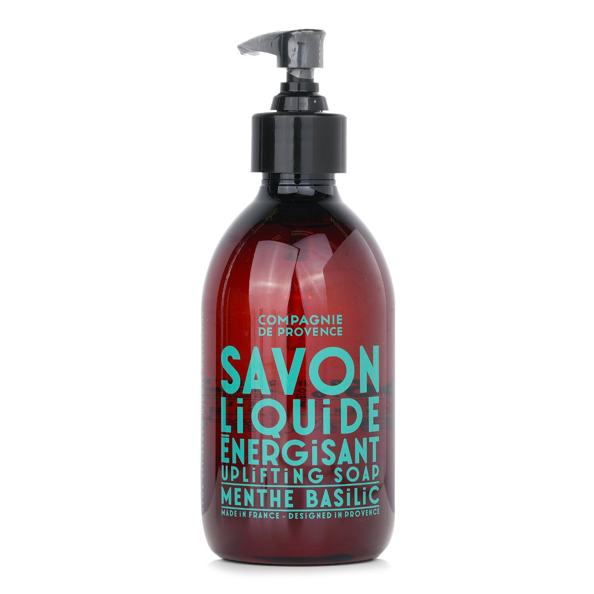 Vegan Marseille soap in 300ml, infused with mint and basil for a refreshing, moisturizing cleanse.