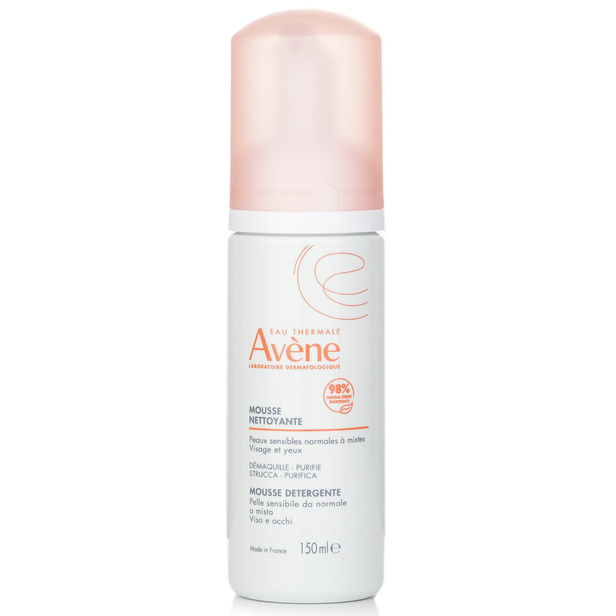 Avene Mousse Detergente Cleansing Foam in a 150ml bottle, designed for gentle facial cleansing, suitable for sensitive Asian skin.