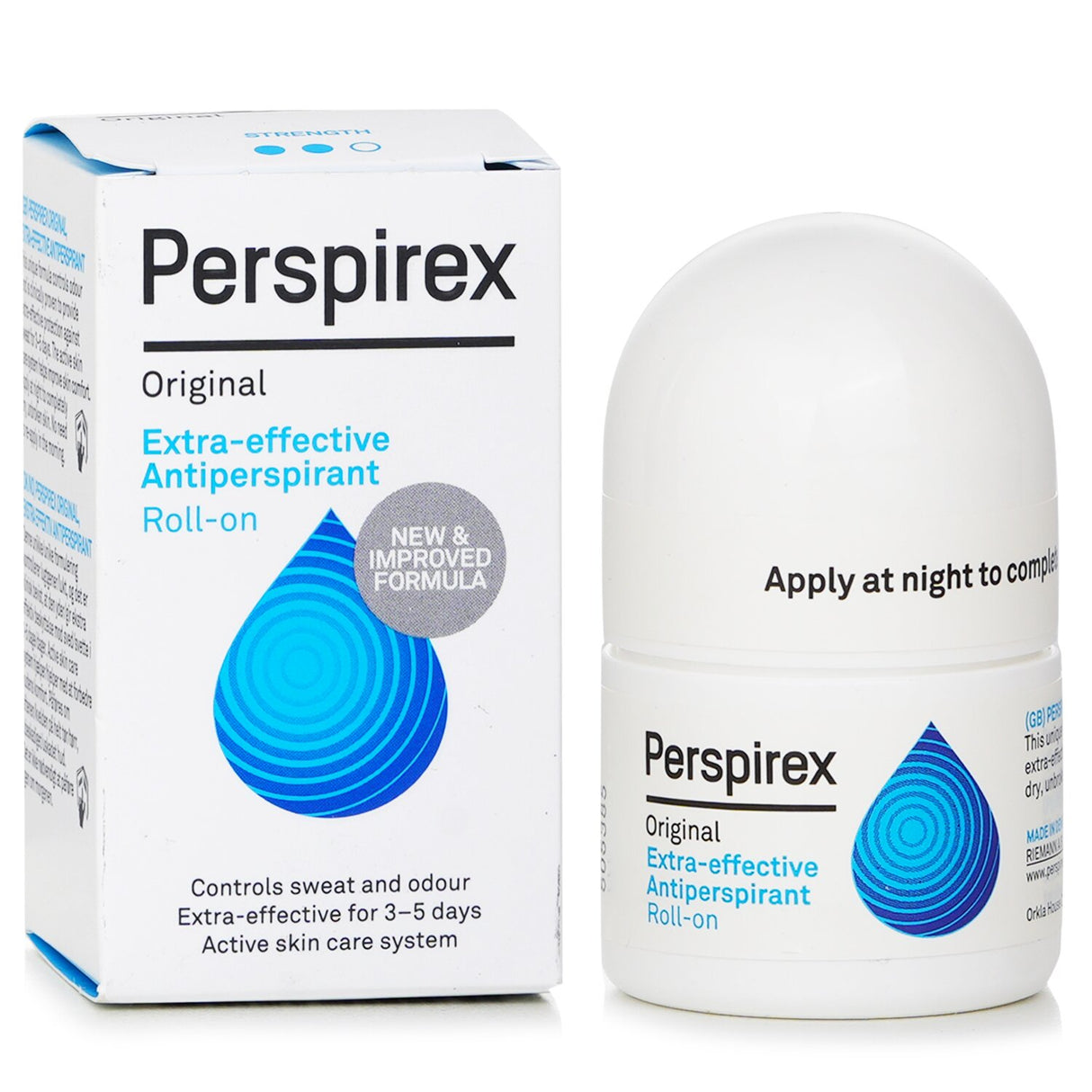 Perspirex Original Antiperspirant Roll-On, 20ml: long-lasting, perfume-free protection against sweat for sensitive skin.