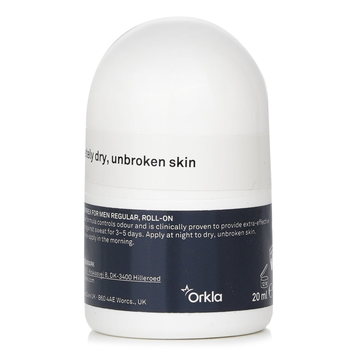 Perspirex men's antiperspirant roll-on; 20ml for 3-5 days of sweat and odor protection with skin comfort.