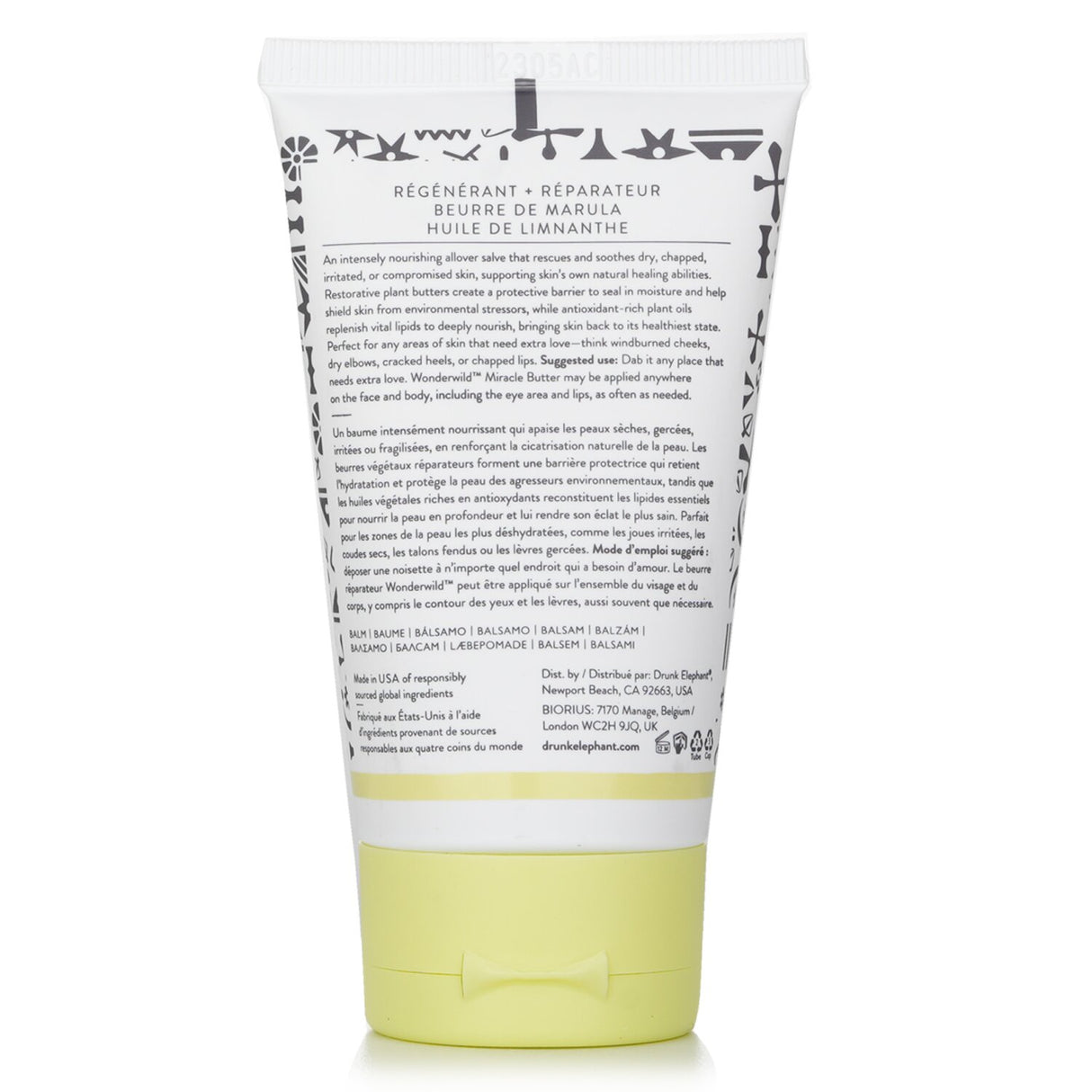 Drunk Elephant Wonderwild Miracle Butter in a 60ml jar, enriched with plant butters for intense skin hydration and nourishment.