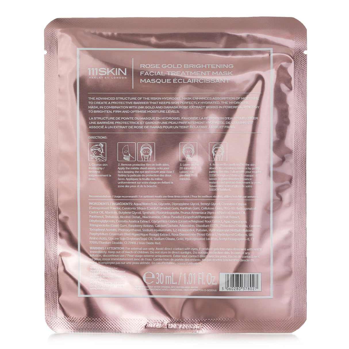 111skin - Rose Gold Brightening Facial Treatment Mask - 5x30ml