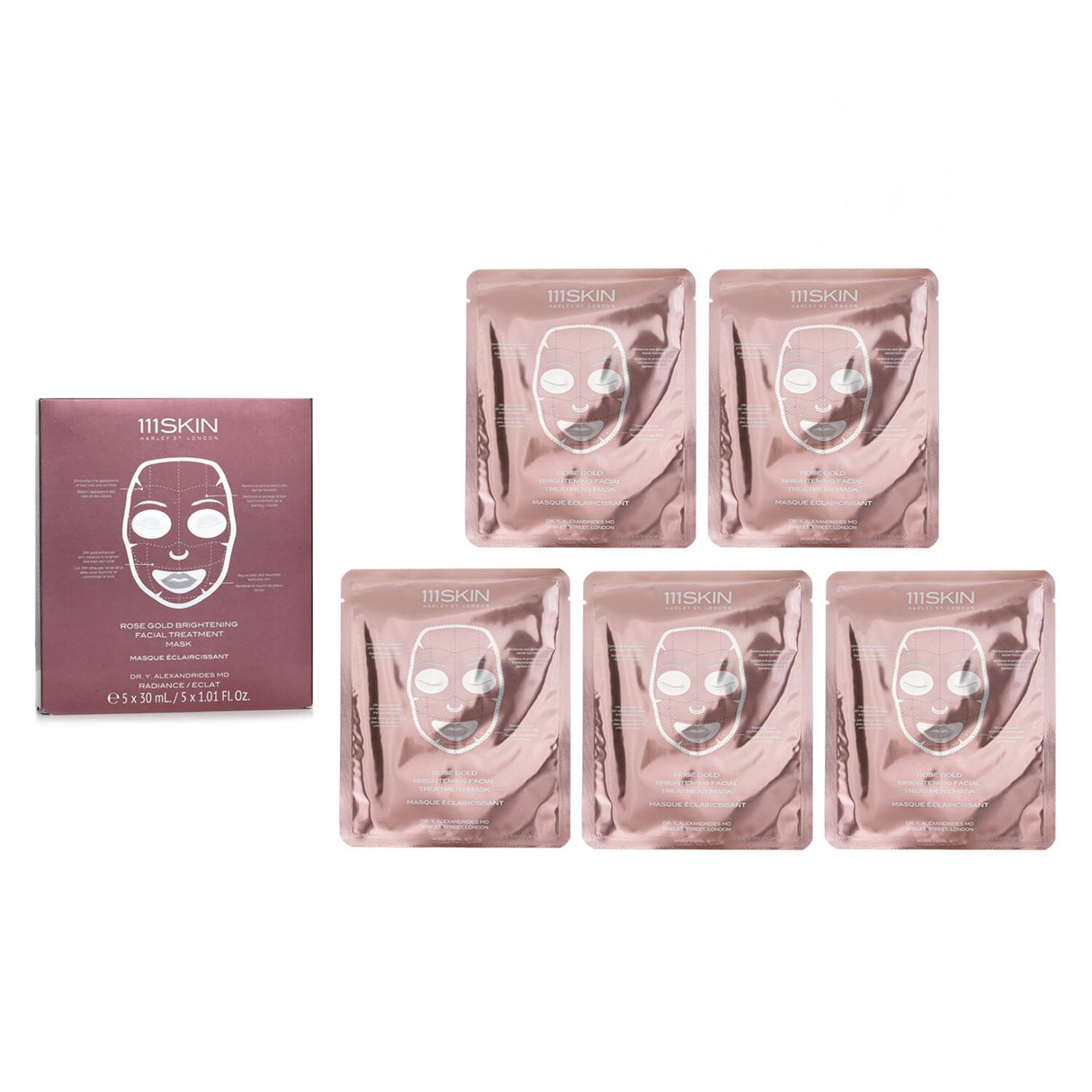111skin - Rose Gold Brightening Facial Treatment Mask - 5x30ml