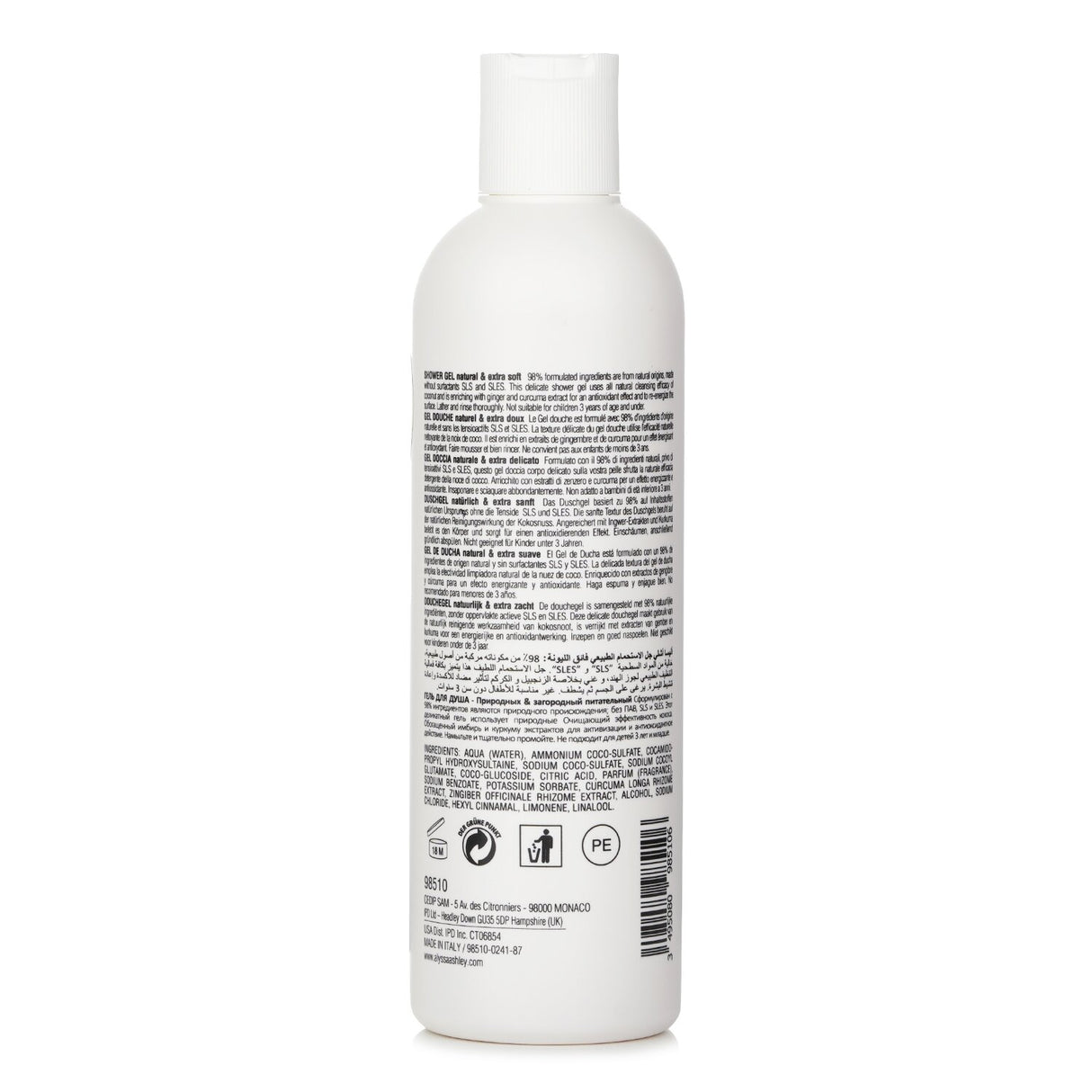 Alyssa Ashley Biolab Ginger & Curcuma Shower Gel, 300ml, features natural antioxidants for a nourishing cleanse.