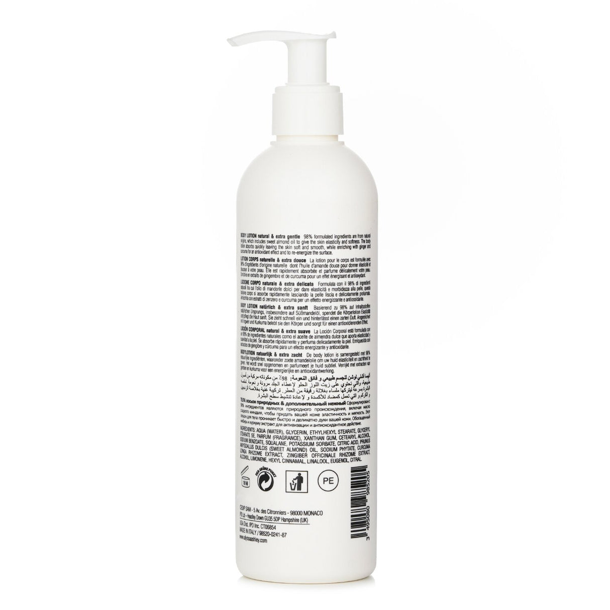 Alyssa Ashley Biolab Ginger & Curcuma Body Lotion 300ml, rich in natural antioxidants for deep hydration and soothing care.