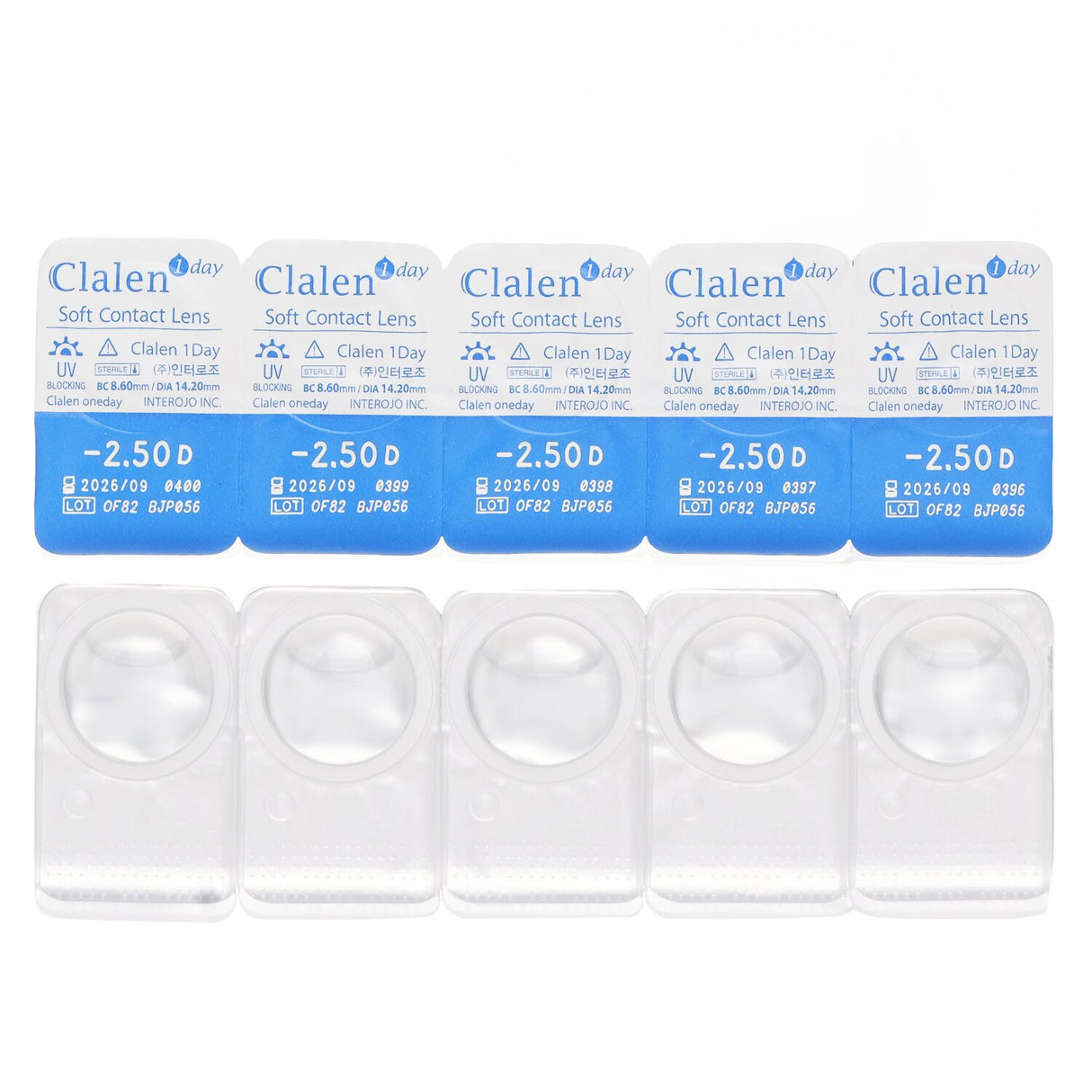 Clalen 1Day Soft Contact Lens -2.50 5cps x 1 strip