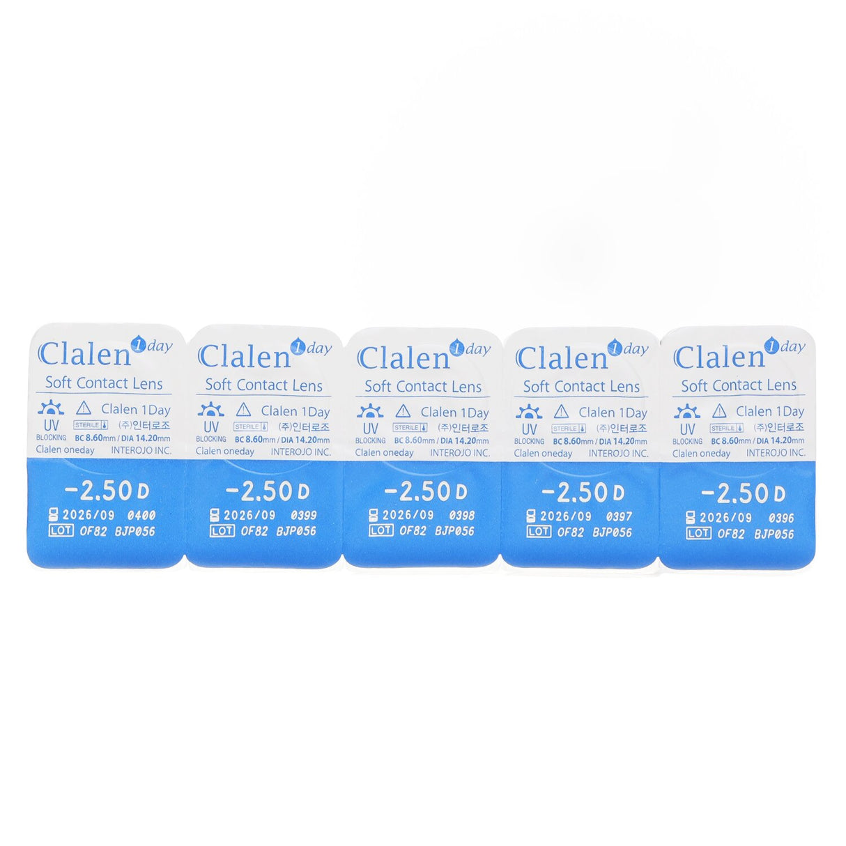 Clalen 1Day Soft Contact Lens -2.50 5cps x 1 strip