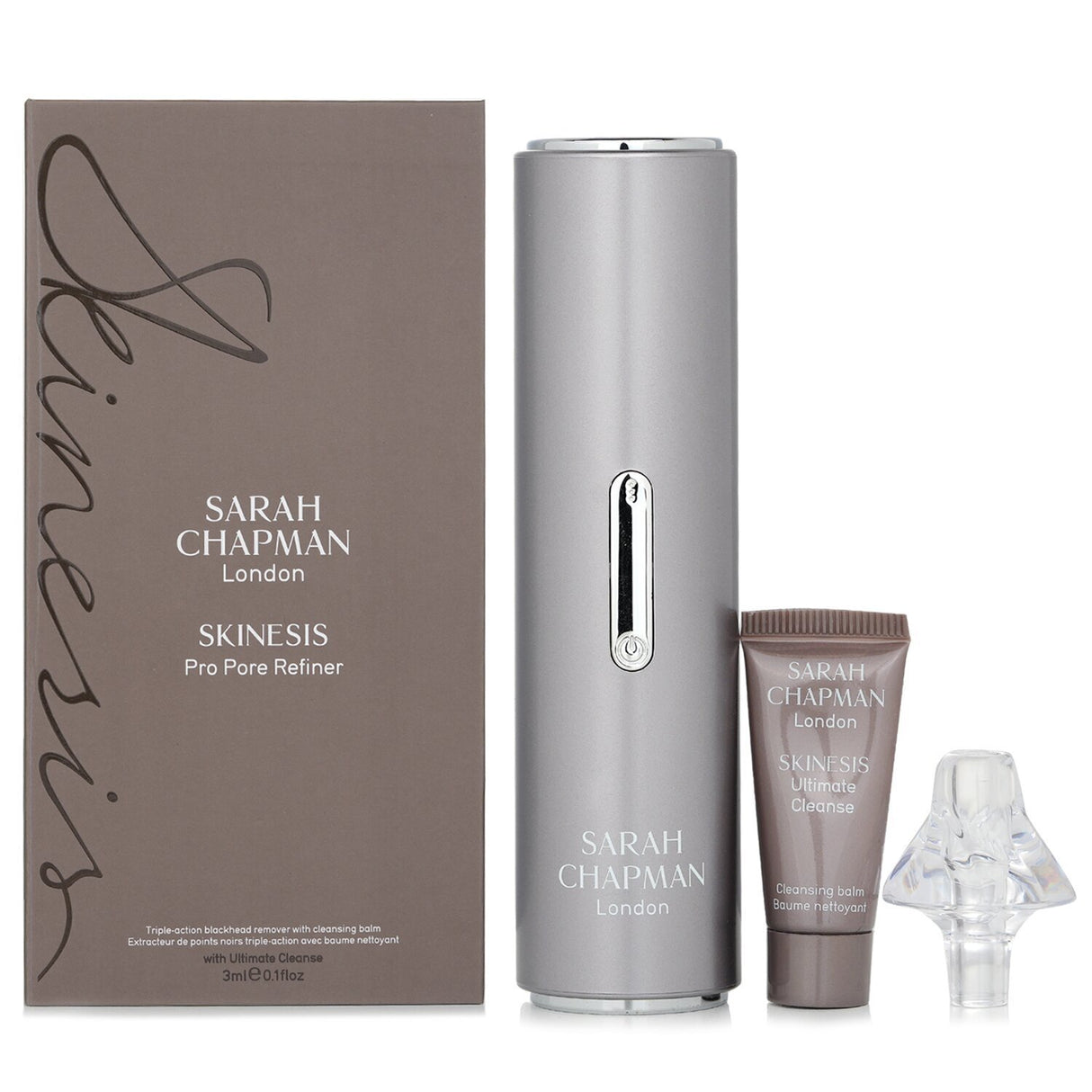 Sarah Chapman Skinesis Pro Pore Refiner device for effective blackhead removal, featuring advanced cleansing technology.