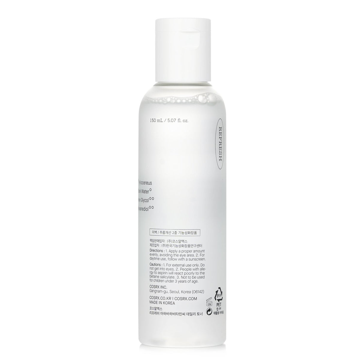 COSRX Refresh AHA BHA Vitamin C Daily Toner in a 150ml bottle, revitalizing skin and enhancing tone with AHA, BHA, and Vitamin C.