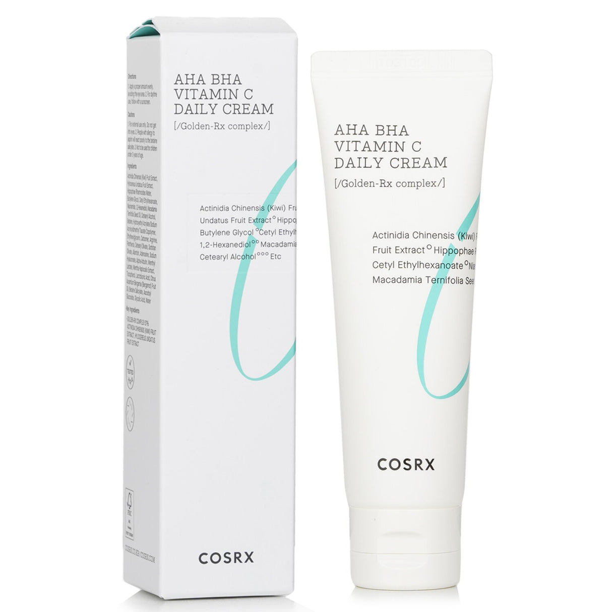 COSRX Refresh AHA/BHA Vitamin C Daily Cream, 50ml, revitalizes dull skin with kiwi extract and niacinamide for a radiant complexion.