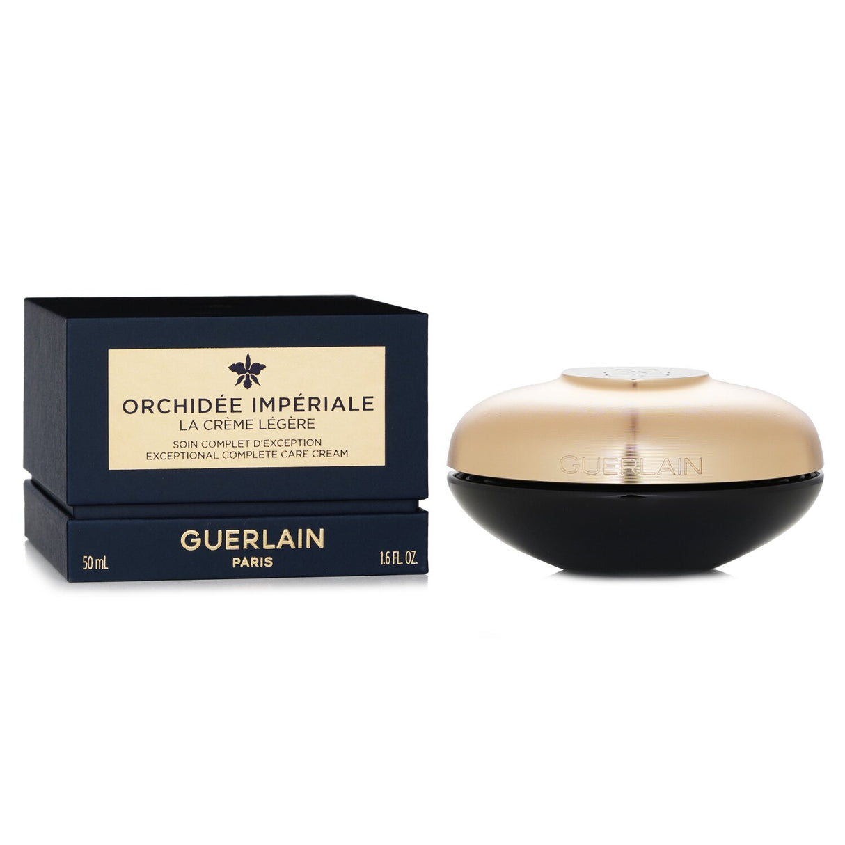 Luxurious Guerlain Orchidee Imperiale Light Cream in 50ml, designed for hydration and skin rejuvenation with a lightweight formula.