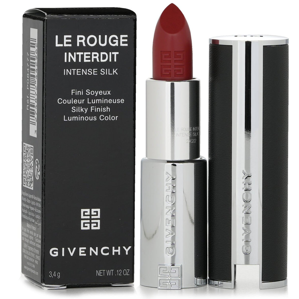 Luxurious Givenchy lipstick in #N37 Rouge Graine, delivering vibrant color with a smooth, semi-matte finish in a stylish leather case.