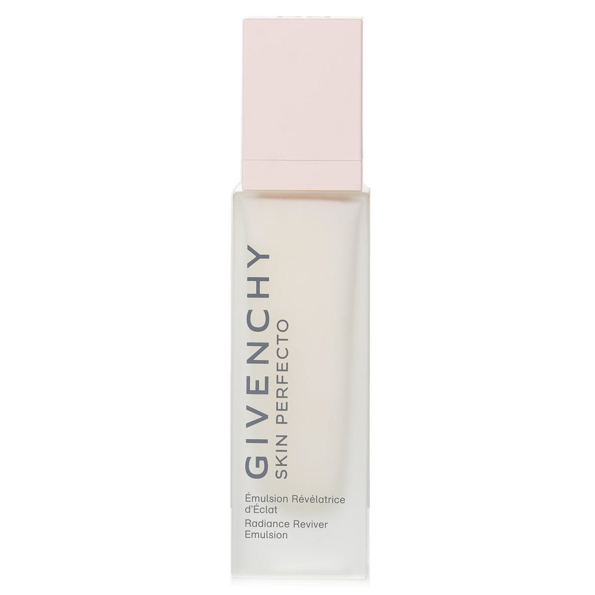 Givenchy Skin Perfecto Radiance Reviver Emulsion in a pink cream texture, hydrates and revitalizes skin with a radiant glow.