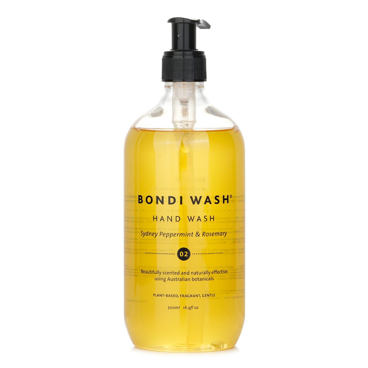 Refreshing BONDI WASH hand wash in Sydney Peppermint & Rosemary, 500ml, gentle and antibacterial for soft, clean hands.