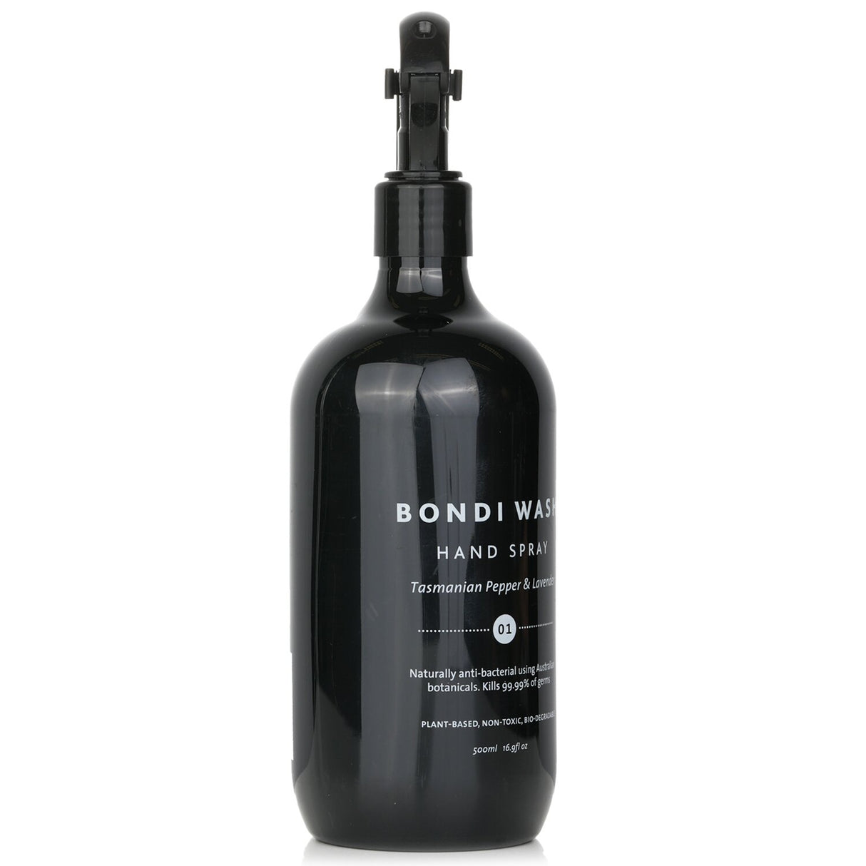 BONDI WASH Tasmanian Pepper & Lavender Hand Spray in 500ml, a gentle antibacterial sanitizer that hydrates and protects.