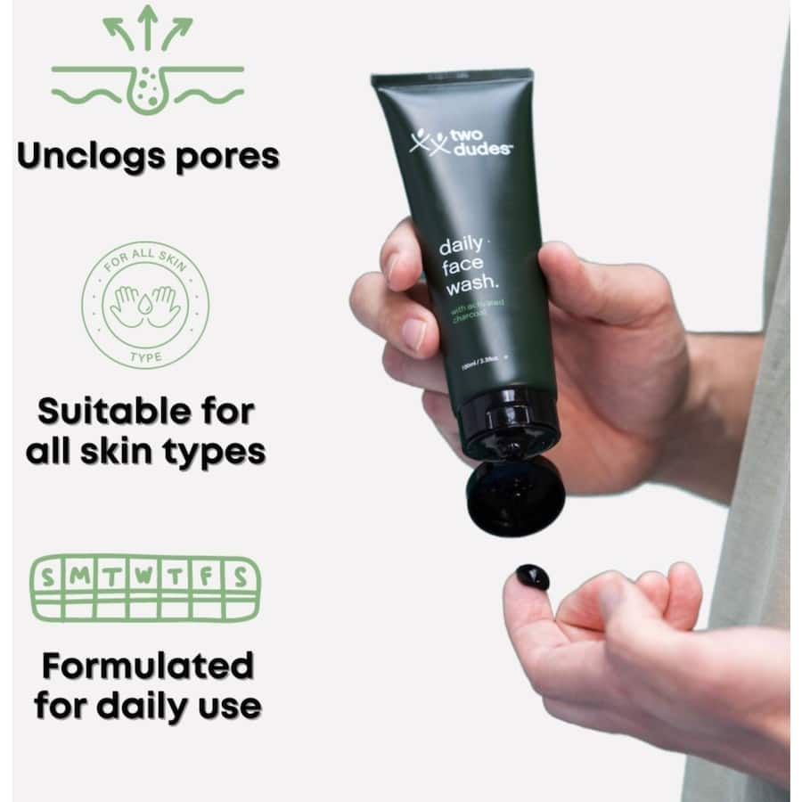 Two Dudes Facial Wash Daily With Activated Charcoal 125mL