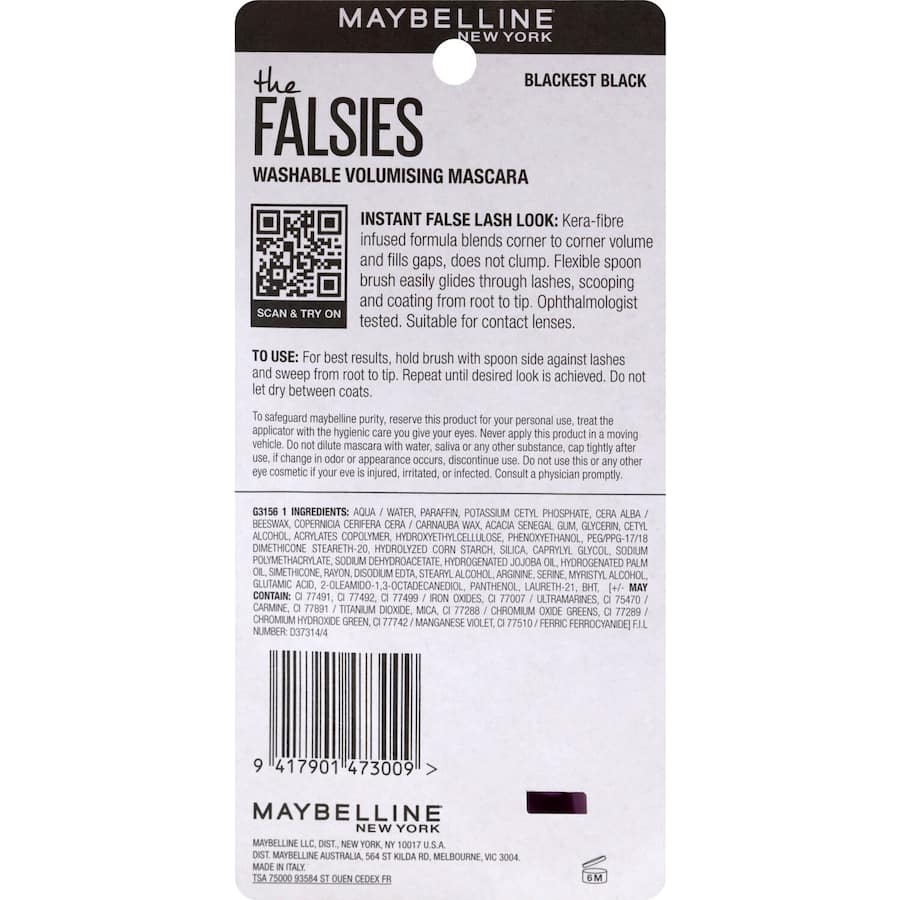 Maybelline Falsies Mascara Washable Very Black