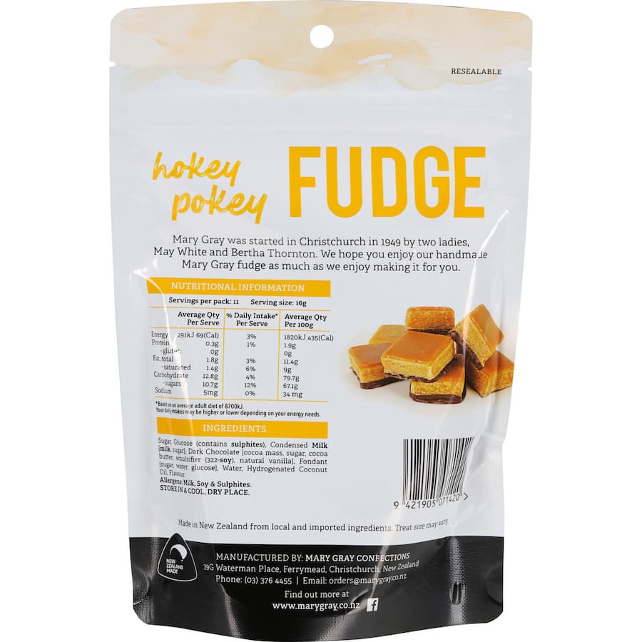 Mary Gray Fudge Hokey Pokey Bag 180g