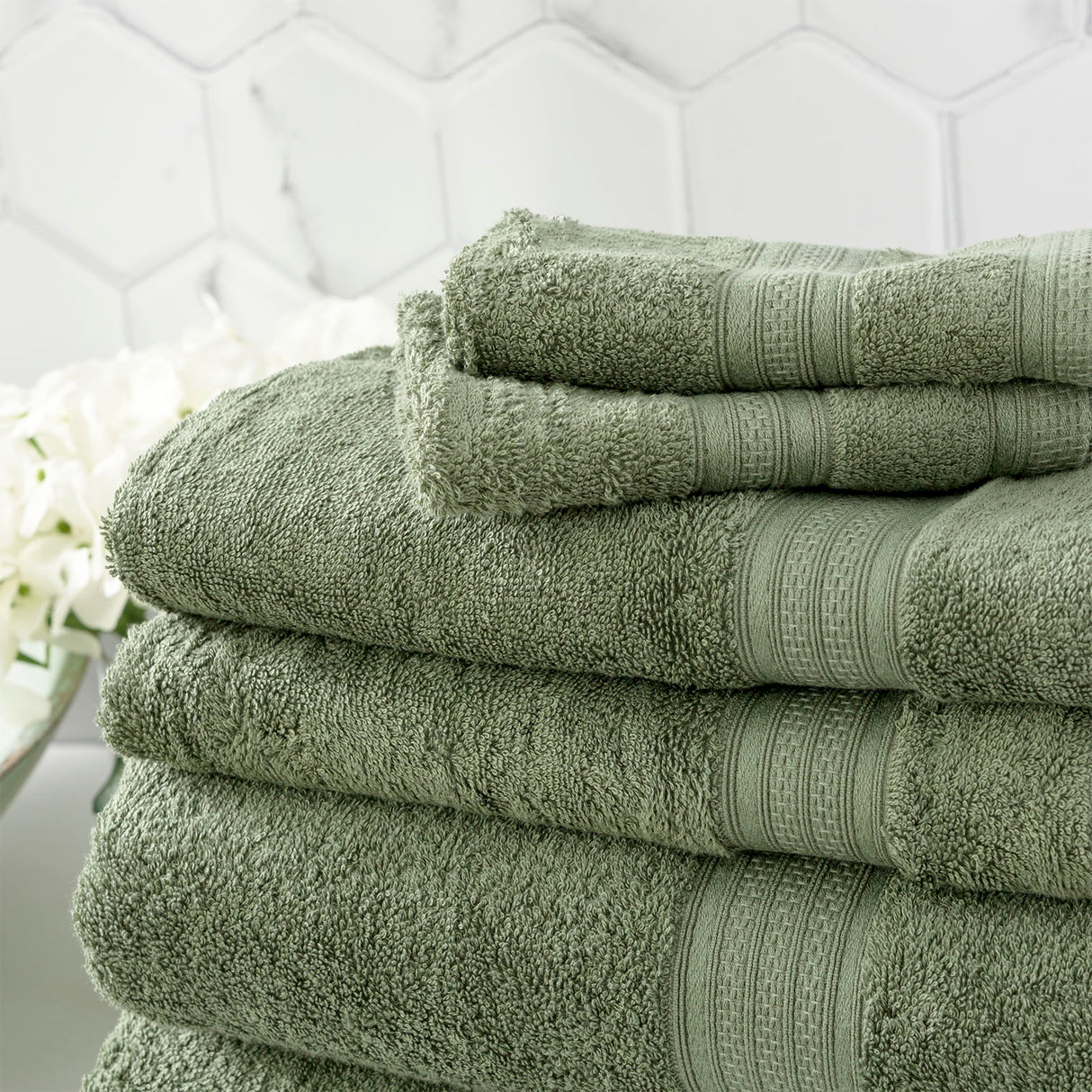 Renee Taylor Stella 650 GSM Super Soft Bamboo Cotton 2 Pack Bath Sheet Jade