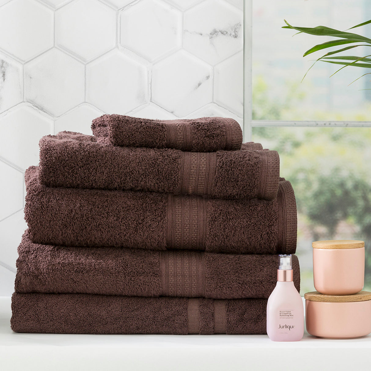Renee Taylor Stella 650 GSM Super Soft Bamboo Cotton 5 Piece Cocoa