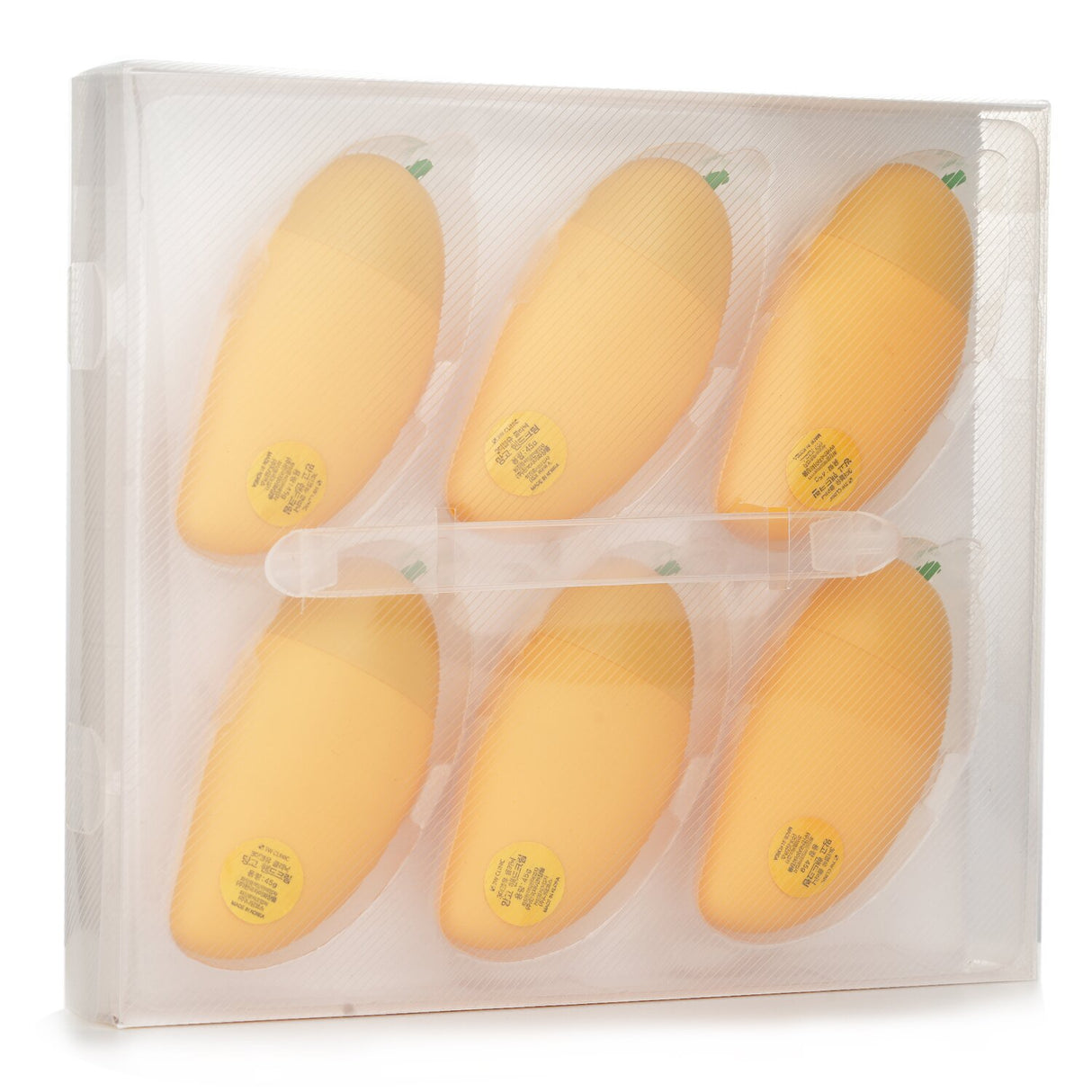 Mango-scented hand cream in fun mango-shaped packaging, nourishes and hydrates dry hands without stickiness.