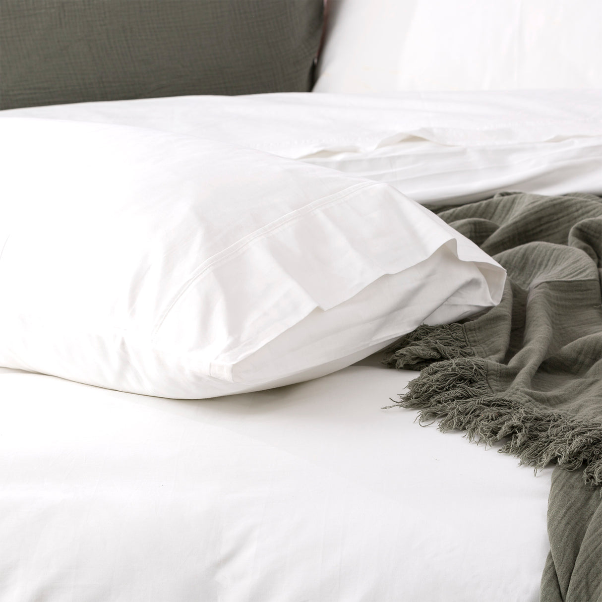 Park Avenue 500 TC Natural Bamboo Cotton Quilt / Duvet Cover set Queen White