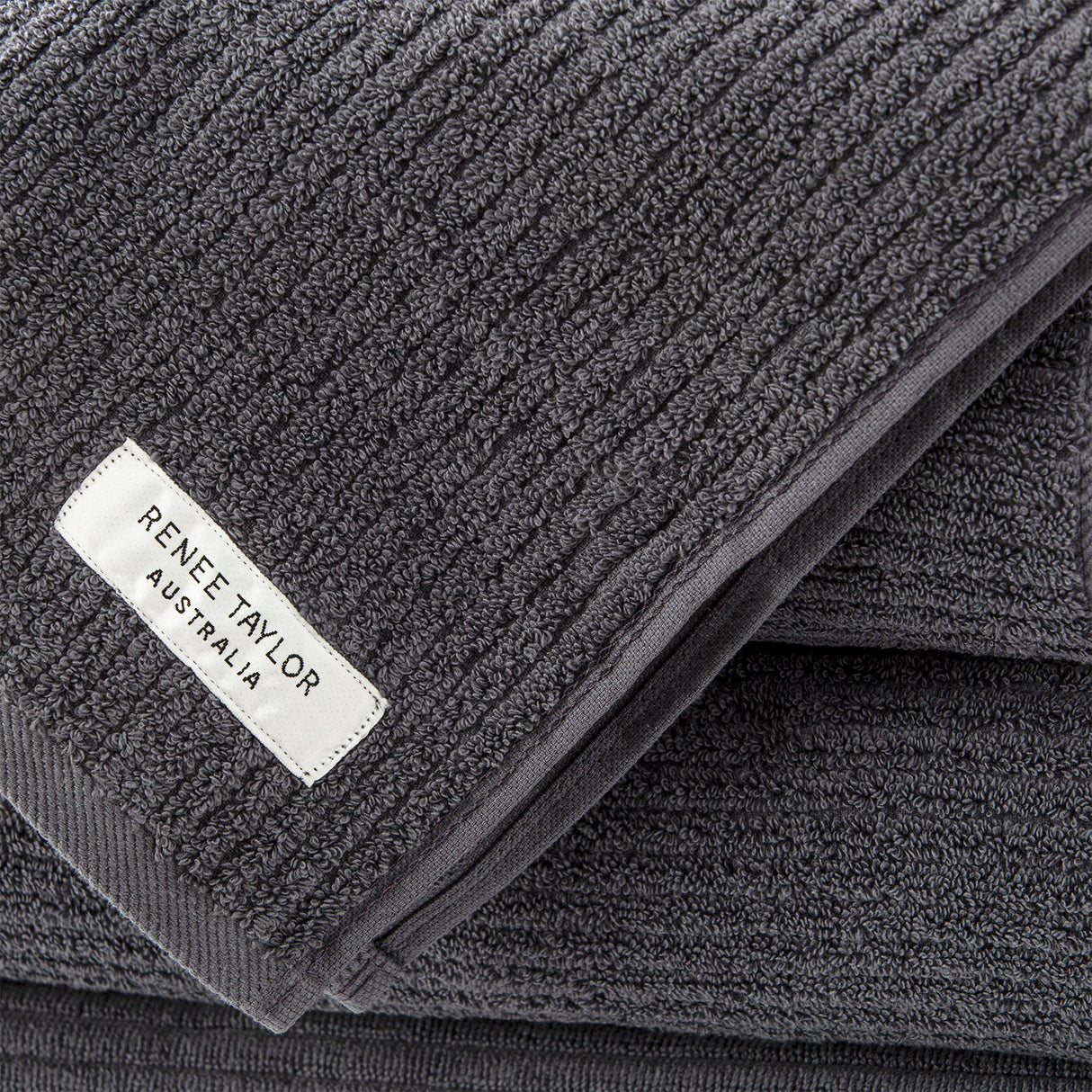 Renee Taylor Cobblestone 650 GSM Cotton Ribbed Towel Packs 14 Piece Platinum