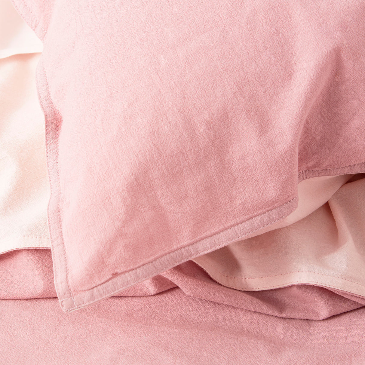 Essentials Vintage stone washed reversible Quilt / Duvet cover set King Rose