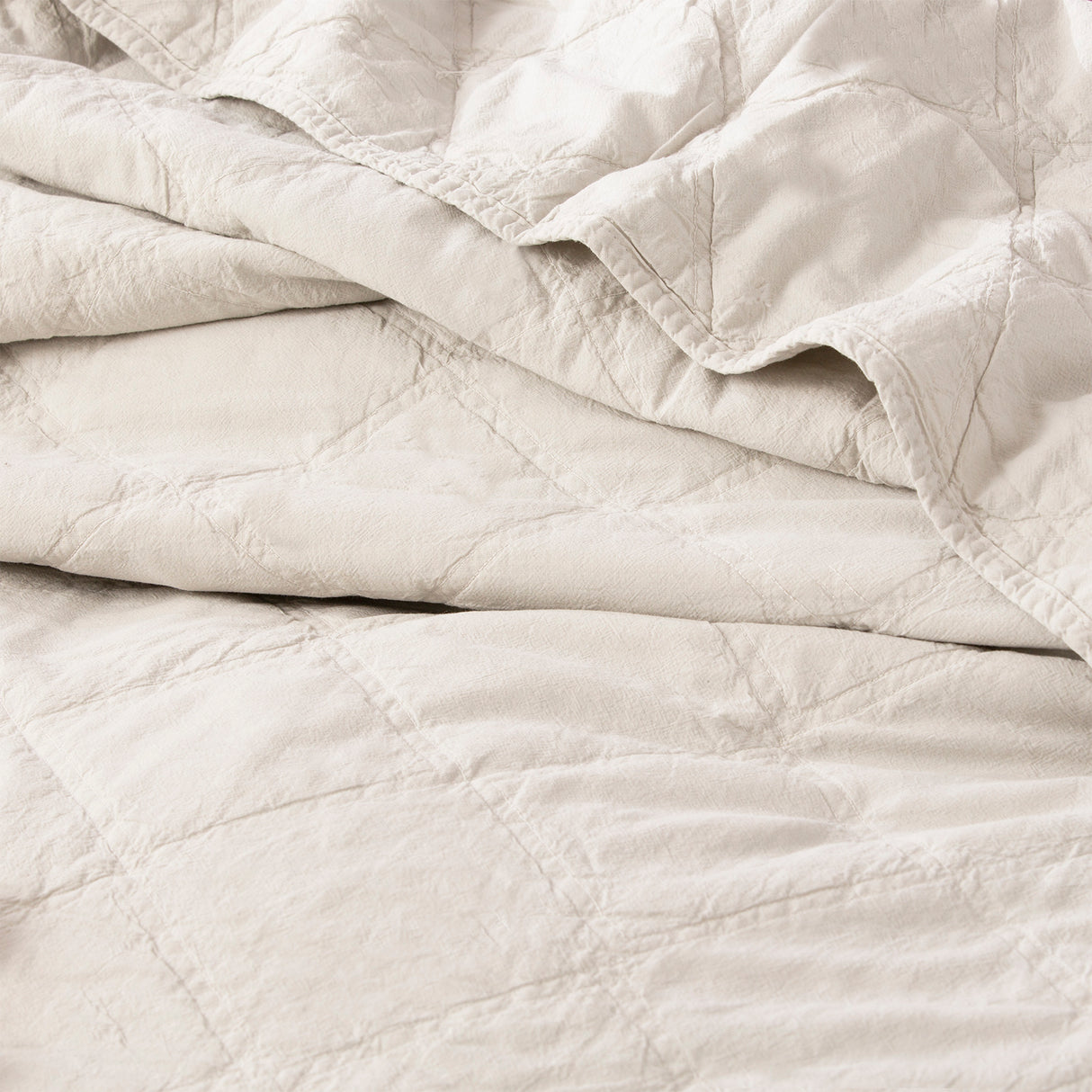 Attwood Vintage Stone Washed Cotton Quilted Coverlet set Super King Dove