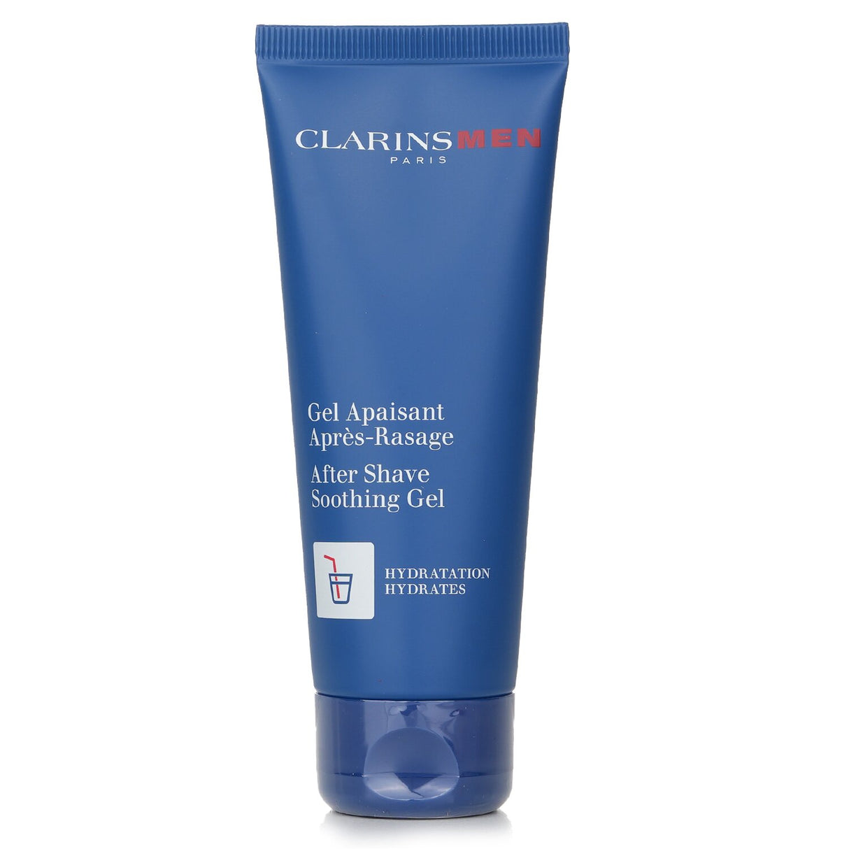 Soothing gel for men post-shave, hydrates and calms irritation, lightweight and fast-absorbing, 75ml size.