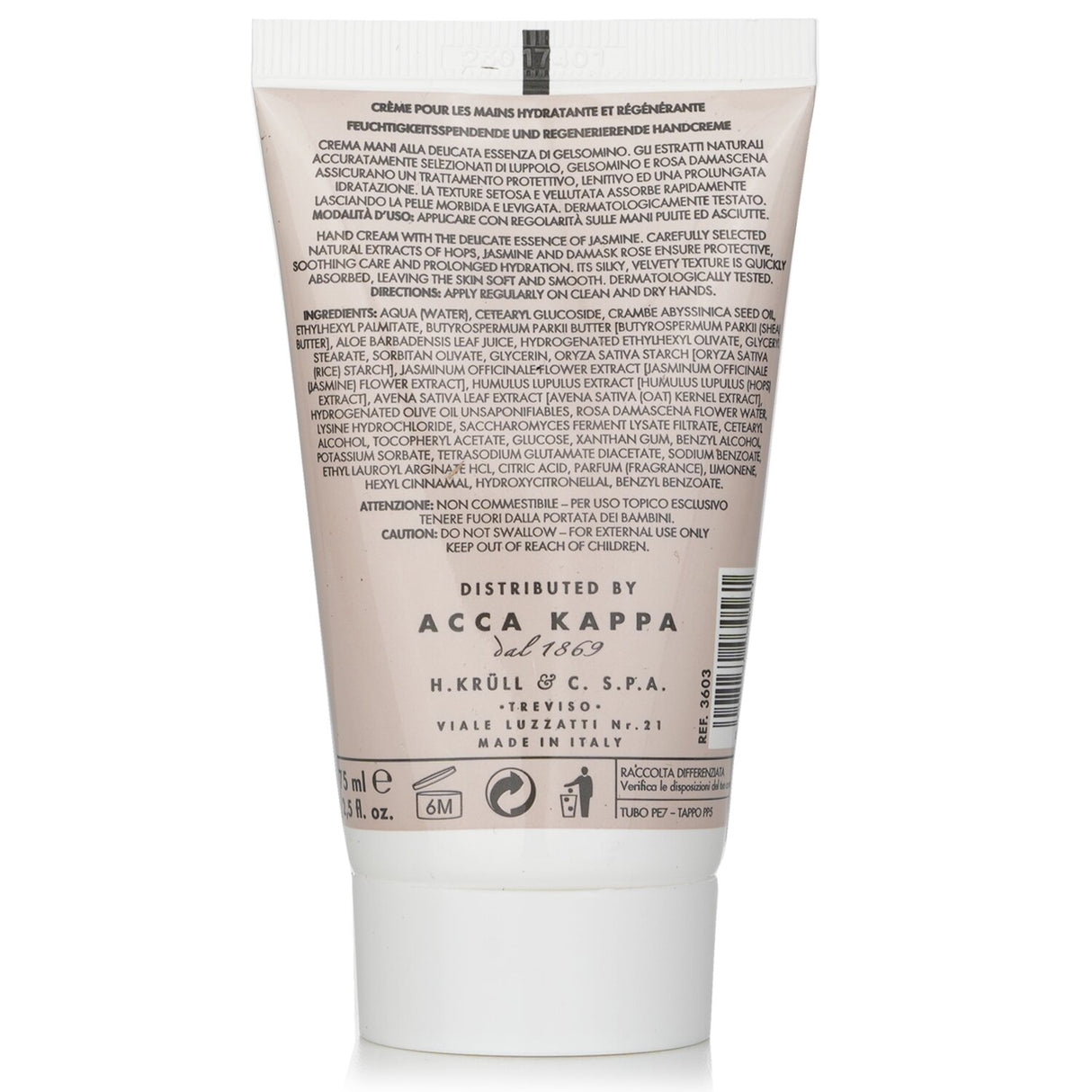 Acca Kappa - Jasmine & Water Lily Hand Cream - 75ml/2.5oz