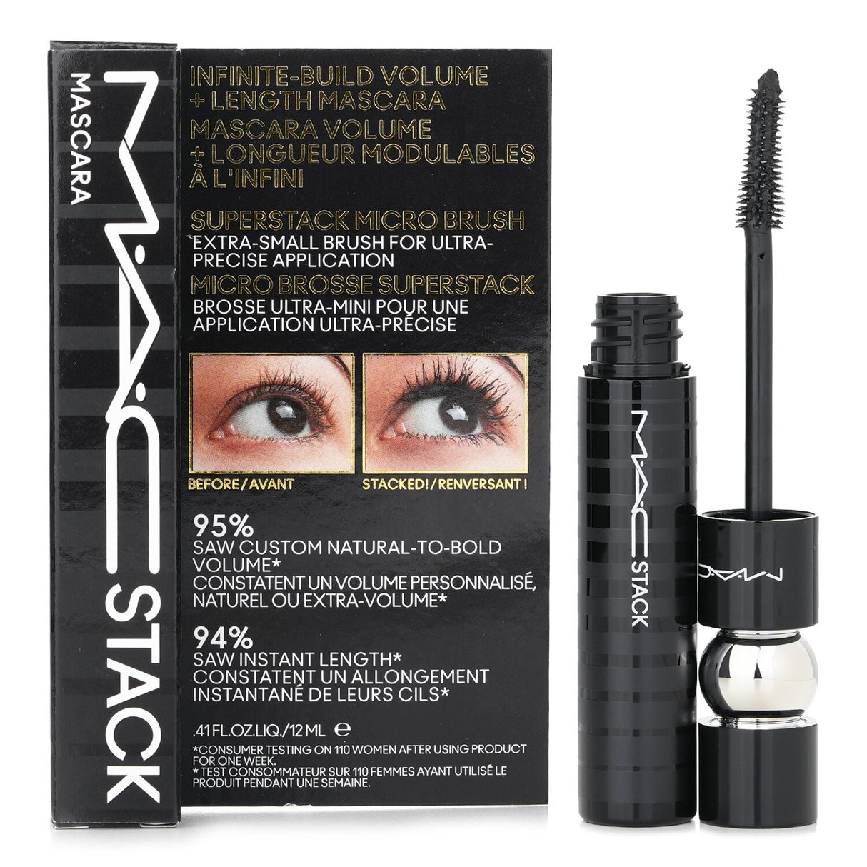 MAC - Stack Micro Mascara - # Black - 12ml/0.41oz